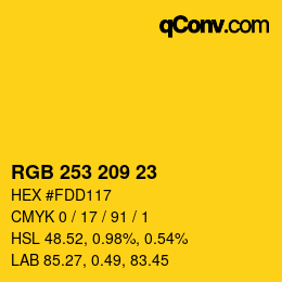 Color code: RGB 253 209 23 | qconv.com