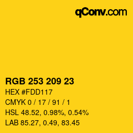 Código de color: RGB 253 209 23 | qconv.com