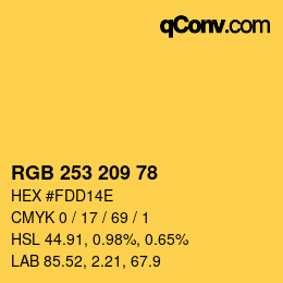 Color code: RGB 253 209 78 | qconv.com