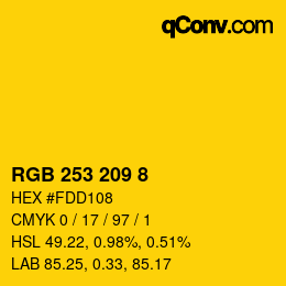Color code: RGB 253 209 8 | qconv.com
