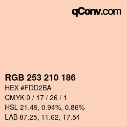 Color code: RGB 253 210 186 | qconv.com