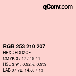 Color code: RGB 253 210 207 | qconv.com