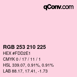 Color code: RGB 253 210 225 | qconv.com