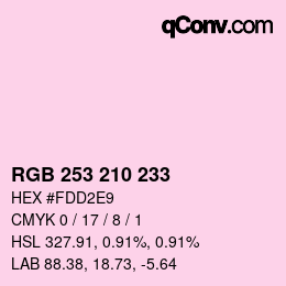 Color code: RGB 253 210 233 | qconv.com