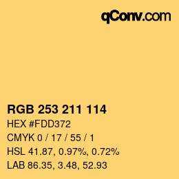 Color code: RGB 253 211 114 | qconv.com
