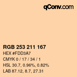 Color code: RGB 253 211 167 | qconv.com
