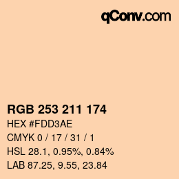 Color code: RGB 253 211 174 | qconv.com