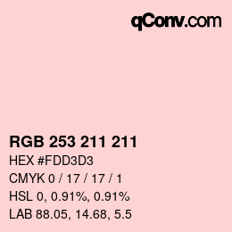 Color code: RGB 253 211 211 | qconv.com