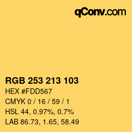 Color code: RGB 253 213 103 | qconv.com
