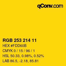 Color code: RGB 253 214 11 | qconv.com
