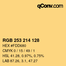 カラーコード: RGB 253 214 128 | qconv.com