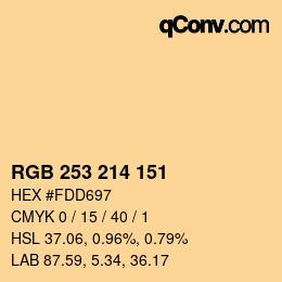 Color code: RGB 253 214 151 | qconv.com