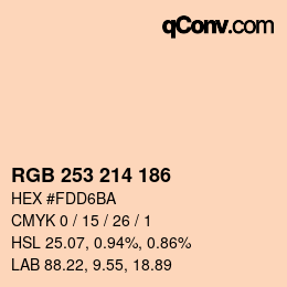 Color code: RGB 253 214 186 | qconv.com