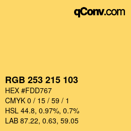カラーコード: RGB 253 215 103 | qconv.com
