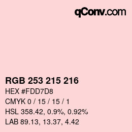 Color code: RGB 253 215 216 | qconv.com