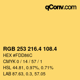 カラーコード: RGB 253 216.4 108.4 | qconv.com