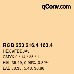 カラーコード: RGB 253 216.4 163.4 | qconv.com