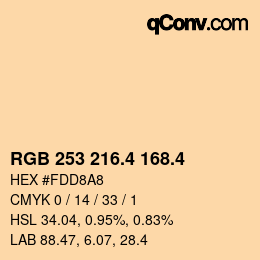 カラーコード: RGB 253 216.4 168.4 | qconv.com