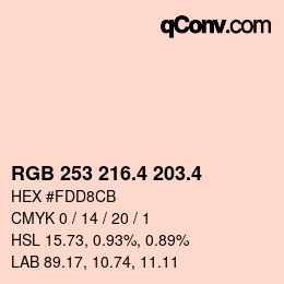 カラーコード: RGB 253 216.4 203.4 | qconv.com