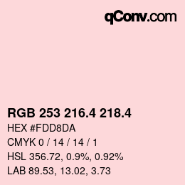 カラーコード: RGB 253 216.4 218.4 | qconv.com