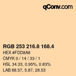 カラーコード: RGB 253 216.8 168.4 | qconv.com