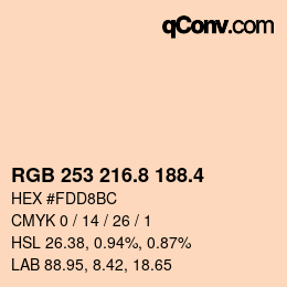 カラーコード: RGB 253 216.8 188.4 | qconv.com