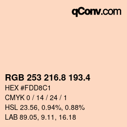 カラーコード: RGB 253 216.8 193.4 | qconv.com