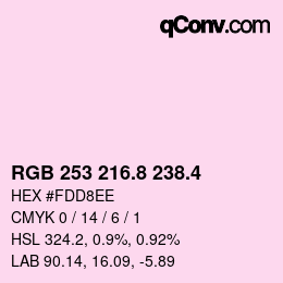 カラーコード: RGB 253 216.8 238.4 | qconv.com
