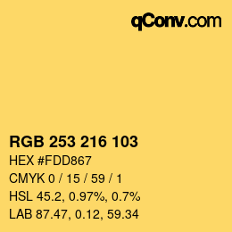 Color code: RGB 253 216 103 | qconv.com