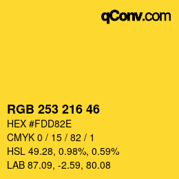 Color code: RGB 253 216 46 | qconv.com