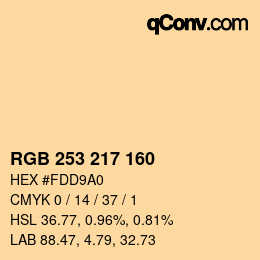 Color code: RGB 253 217 160 | qconv.com