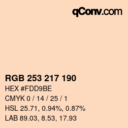 Color code: RGB 253 217 190 | qconv.com
