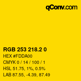 カラーコード: RGB 253 218.2 0 | qconv.com