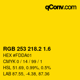 カラーコード: RGB 253 218.2 1.6 | qconv.com