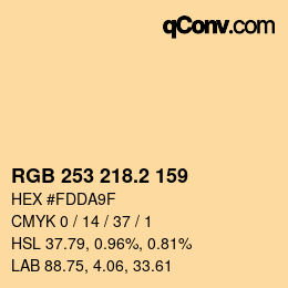 カラーコード: RGB 253 218.2 159 | qconv.com