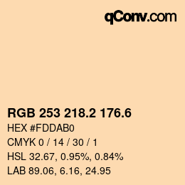 カラーコード: RGB 253 218.2 176.6 | qconv.com