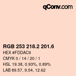 カラーコード: RGB 253 218.2 201.6 | qconv.com