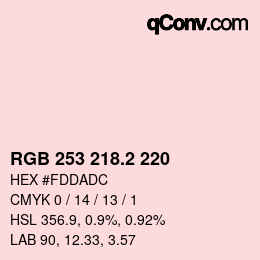 カラーコード: RGB 253 218.2 220 | qconv.com