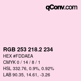 カラーコード: RGB 253 218.2 234 | qconv.com