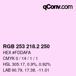 カラーコード: RGB 253 218.2 250 | qconv.com