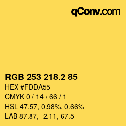 カラーコード: RGB 253 218.2 85 | qconv.com
