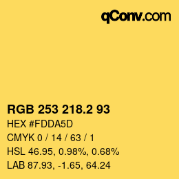 カラーコード: RGB 253 218.2 93 | qconv.com