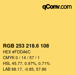 カラーコード: RGB 253 218.6 108 | qconv.com