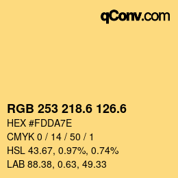 カラーコード: RGB 253 218.6 126.6 | qconv.com