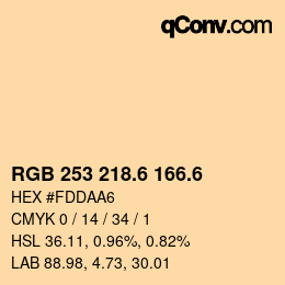 カラーコード: RGB 253 218.6 166.6 | qconv.com