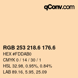 カラーコード: RGB 253 218.6 176.6 | qconv.com