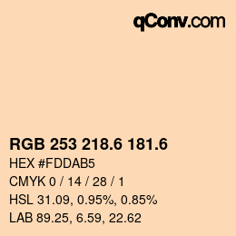 カラーコード: RGB 253 218.6 181.6 | qconv.com
