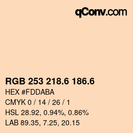 カラーコード: RGB 253 218.6 186.6 | qconv.com