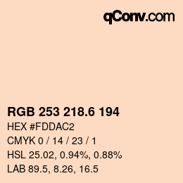 カラーコード: RGB 253 218.6 194 | qconv.com
