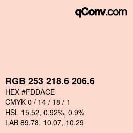 カラーコード: RGB 253 218.6 206.6 | qconv.com